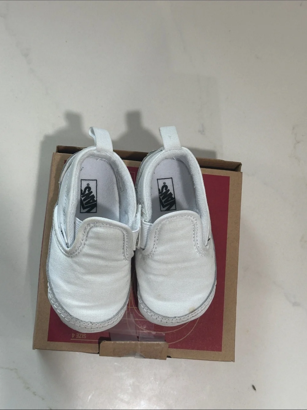 Vans White Slip-On V Crib Baby Shoes